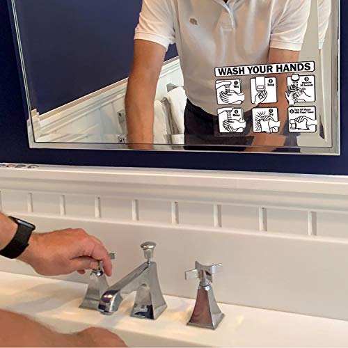 Wash Your Hands Clear Vinyl Decals - 5" x 7" Static Cling Pack of 4