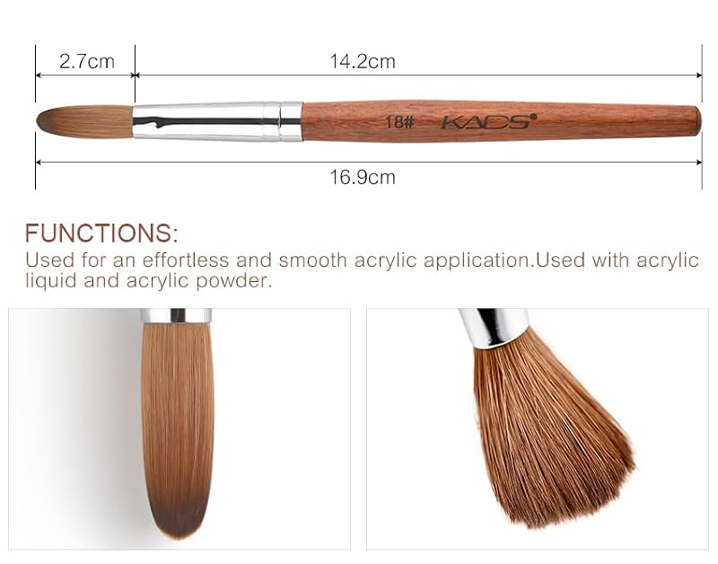 Rolabling Kolinsky Sable Acrylic Nail Brush - Size 18# Professional Tool