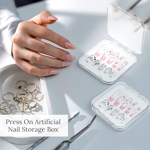 40 Pcs Clear Press-on Nail Packaging Boxes with Adhesive Tape