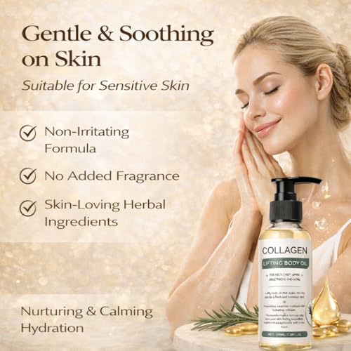 Collagen Lifting Body Oil - Hydrating Skin Tightening Oil for Face & Body