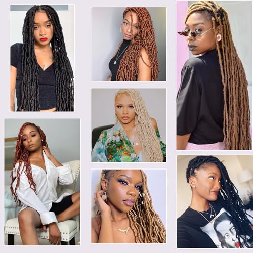 18 Inch Curly Wavy Faux Locs Crochet Hair - 7 Packs (30#)