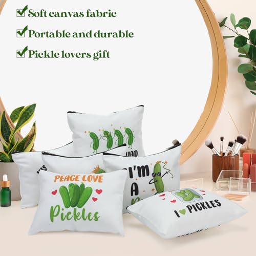 12 Pack Pickle Makeup Bags - Fun Cosmetic Pouches for Girls