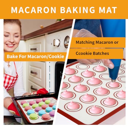 Silicone Baking Mat Set with Rolling Pin & Pastry Cutter - 4-in-1 Food Safe Tools