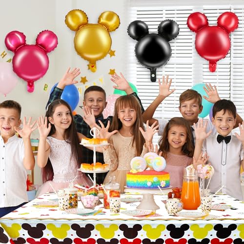 2 Pack Bear Head Tablecloths - Disposable Plastic for Parties