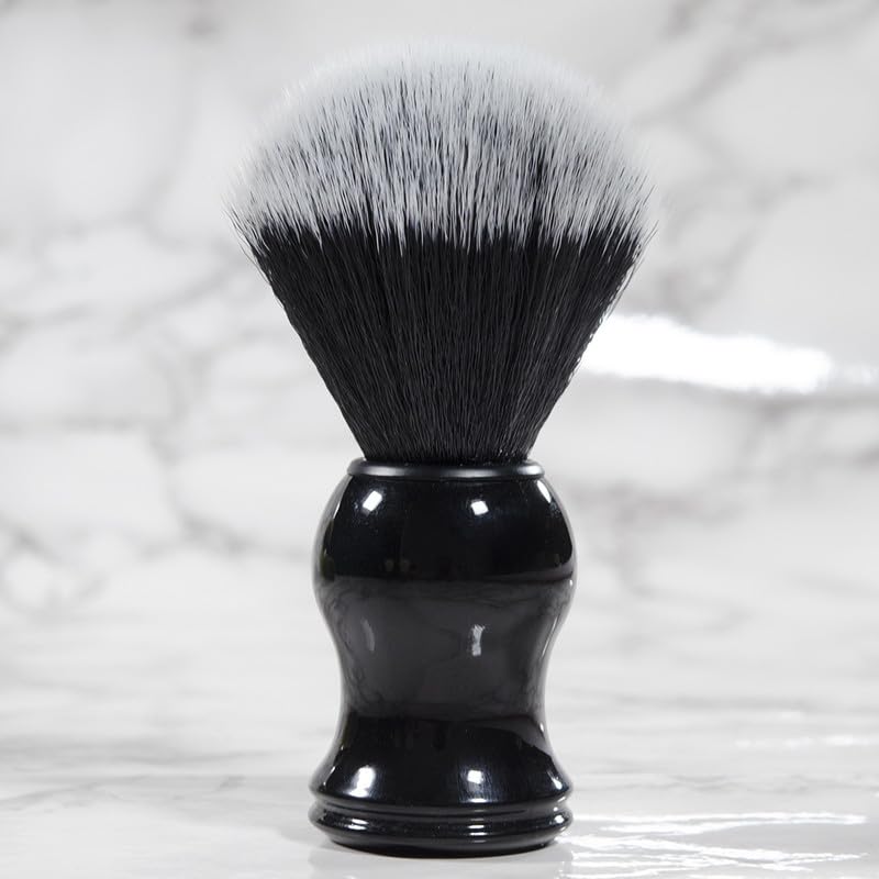Grandslam 3-in-1 Shaving Kit for Men - Synthetic Brush, Stand, and Bowl - Black
