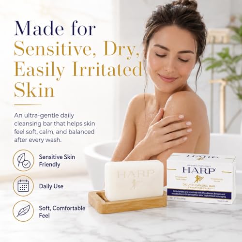 HARP Fragrance-Free Syndet Body Wash Bar for Sensitive Skin - 5oz