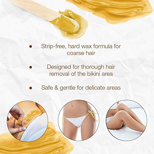 GiGi Brazilian Body Hard Wax for Hair Removal, Non-Strip for Coarse Hair, Ideal for Bikini, Face & Sensitive Areas, 14 oz, 1 Pack