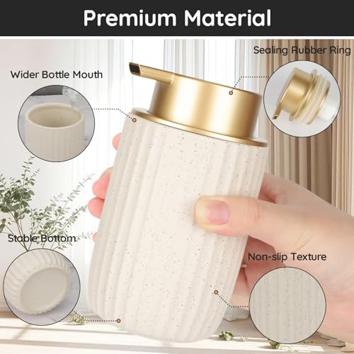 Segbeauty Foam Soap Dispenser Refillable, 10.8oz Ceramic Foaming Hand