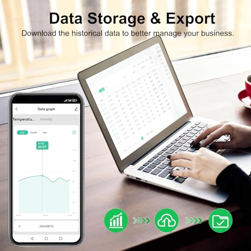 Zecamin Smart WiFi Thermometer Hygrometer with App Alerts