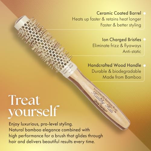 Olivia Garden Bamboo Ionic Thermal Round Hair Brush 1 Pack - Not Electrical
