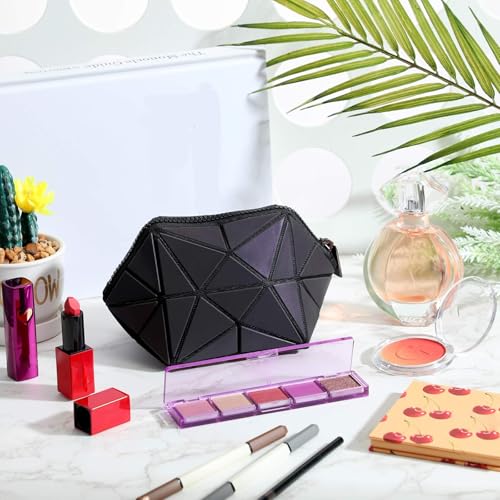 Holographic Makeup Bags Set - 3 Pcs Travel Cosmetic Organizers
