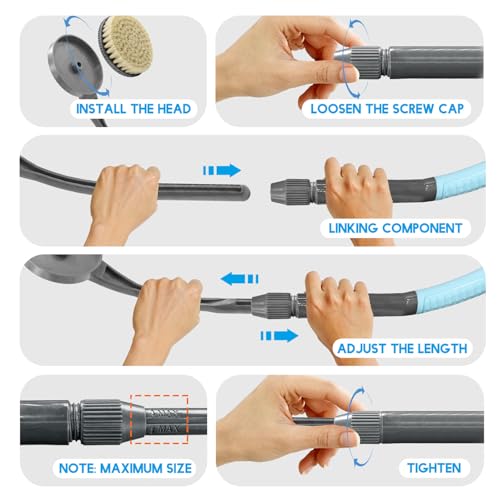 Gobiteli Long Handle Back Scrubber - Exfoliating Shower Brush