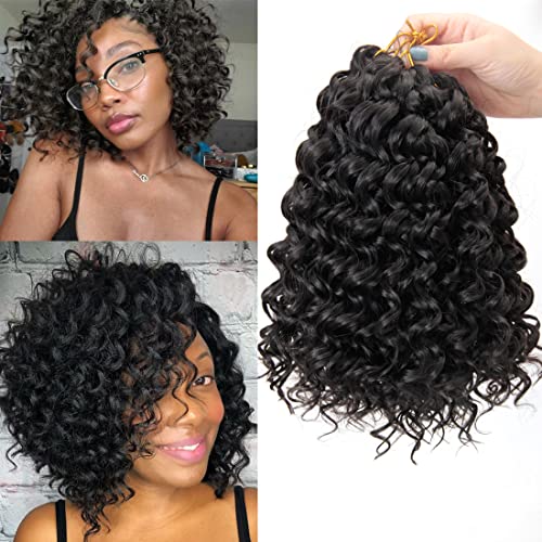 GoGo Curl Crochet Hair for Black Women - Short Beach Curls 10 Inch (Pack of 5) 1B
