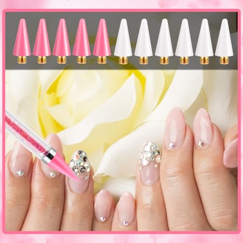 GEEHUA 18-Pack Purple Wax Pen Tips for Rhinestone Nail Art & Dotting Tools