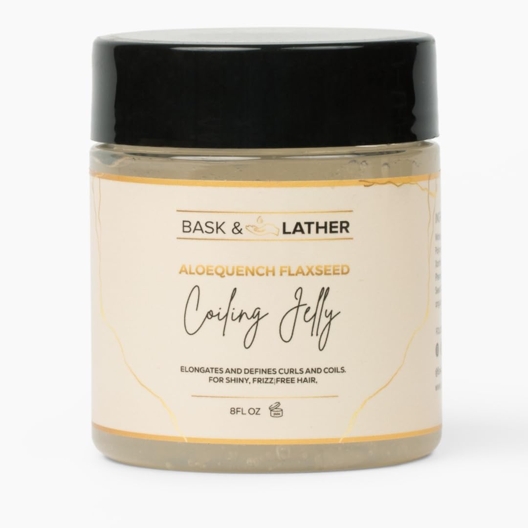 Aloequench Flaxseed Curl Defining Jelly - Vegan Formula with Aloe Vera & Flaxseed Oil | 8oz, Hydrates & Reduces Frizz