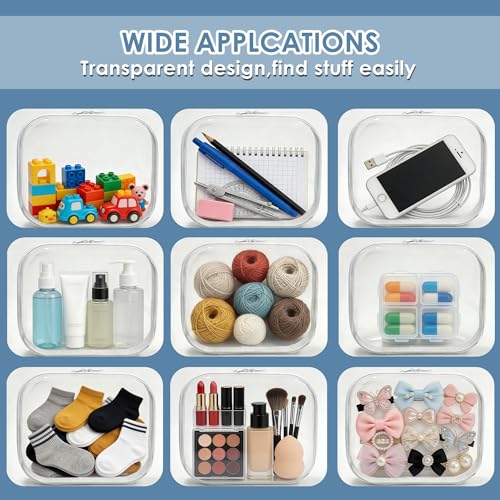 TrueLux 3PCS Clear Hard Plastic Zipper Cases - Model 3M, Durable Waterproof Storage Pouches