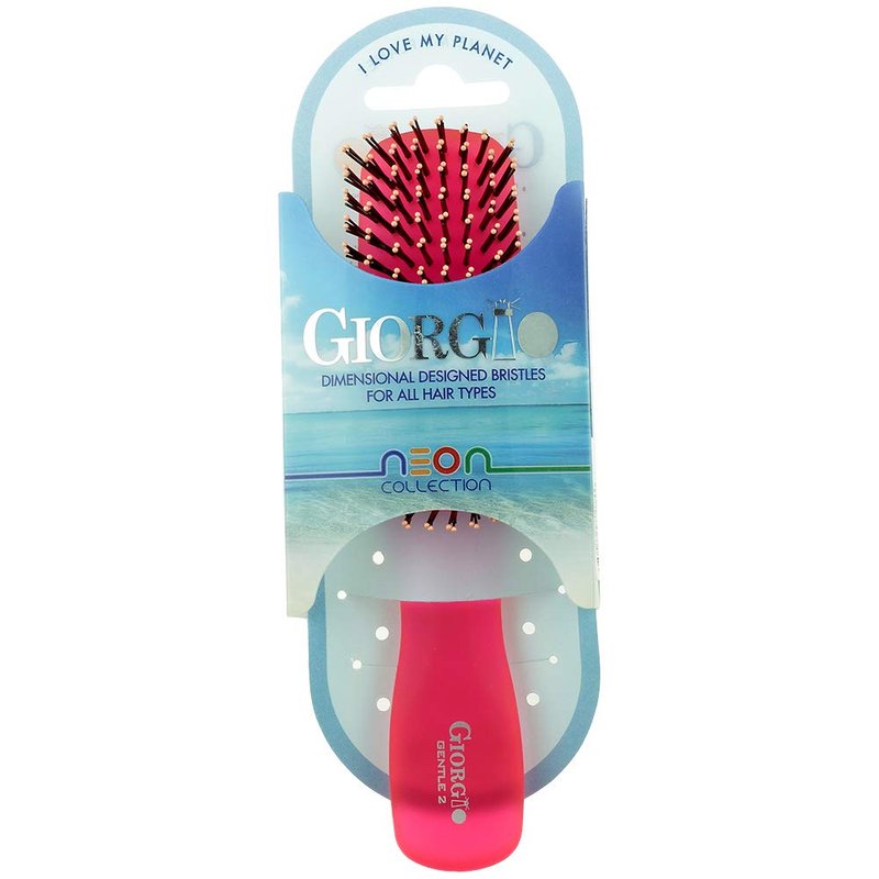 Giorgio GIO1 Gentle Hair Brush Dresser Size. Wet & Dry Pro Hair Brush Detangler. Soft for Sensitive Scalp. Good For Men Women & Kids All hair lengths. Durable and Anti-Static. (Set, Red)