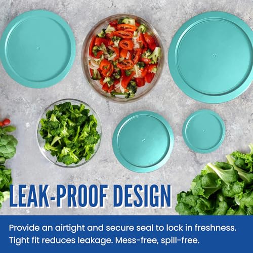 MRX Solutions Replacement Lids for Pyrex 2-Cup Containers - 4-Pack Turquoise
