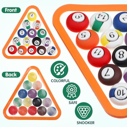 Billiard Cake Toppers Set - 8cm Soft Silicone Pool Ball Decorations
