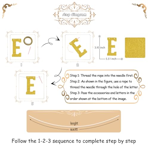 Funny Happy Birthday Dickhead Banner - Gold Glitter Party Decor