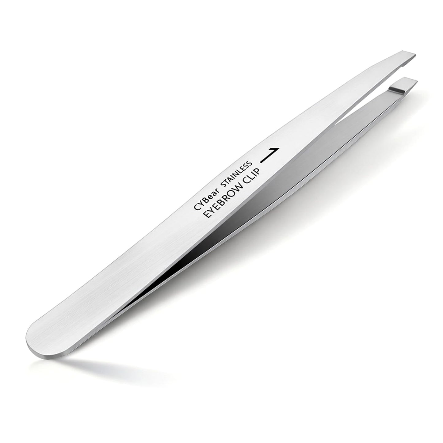Tweezers for Women Facial Hair Stainless Steel Eye Tweezers for Eyebrows Eye Brow Tweezer Slanted Tweezer for Hair Removal Eyebrow Shaping Crafting, Women Men, Silver, with Case