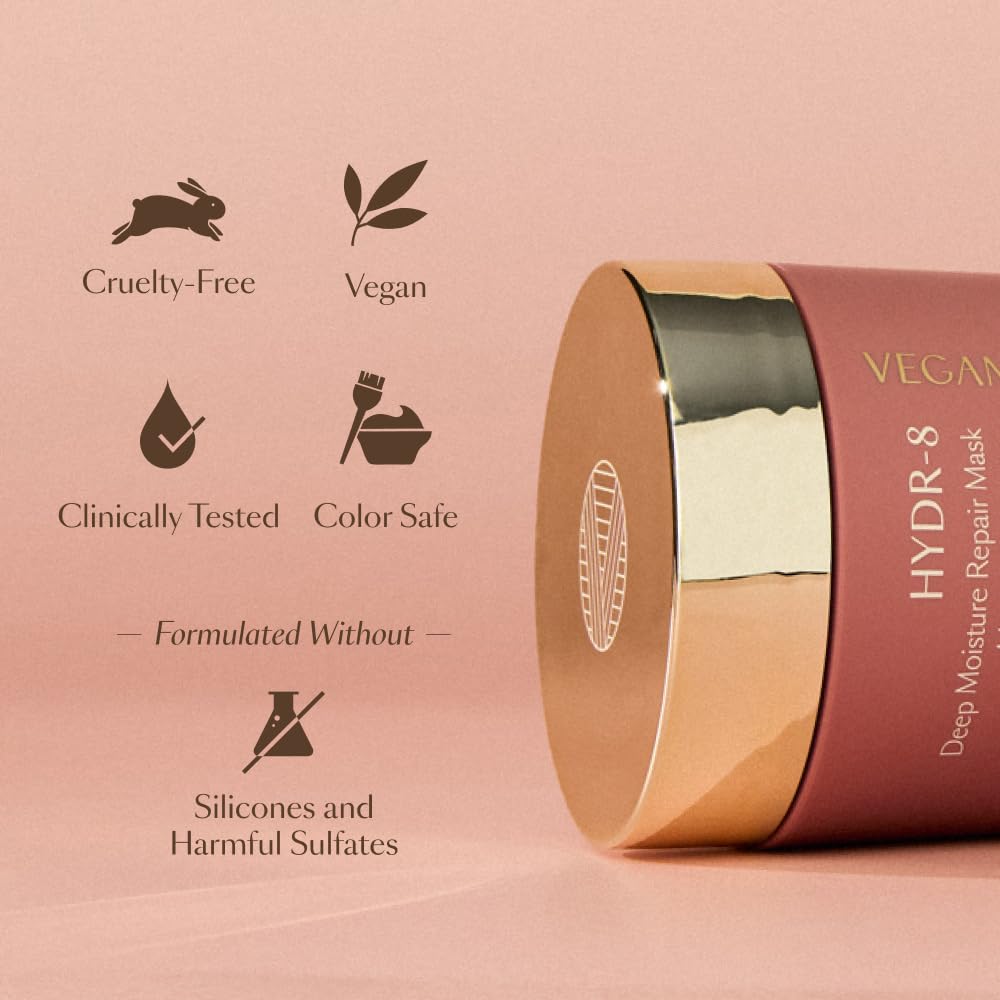 Vegamour Hydr-8 Deep Moisture Repair Mask | Ceramides & Milk Thistle for Dry, Damaged Hair - 5 Fl Oz