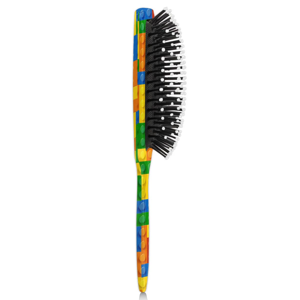 Kids Hair Brush for Boys Girls Toddler - Colorful Building Blocks Detangler Hairbrush for Wet Dry Thin Long Curly Hair Pain-Free Comb Glide Through Tangles with Ease and Massage Scalp