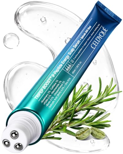 CELDYQUE 9-Peptide Hair Growth Scalp Serum - 1.35oz Rosemary Roll-On