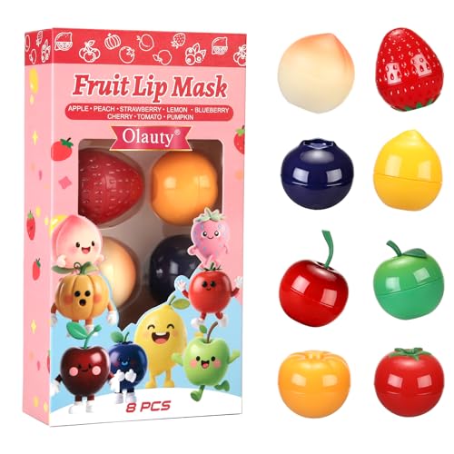 8 PCS Bee Fruit Lip Balm & Mask Set for Teens - Natural Moisturizing