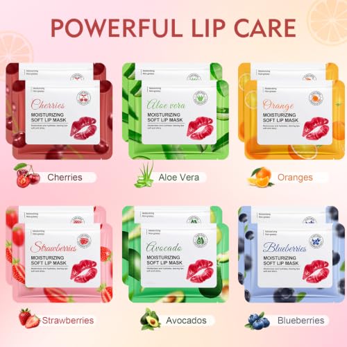 Lip Balm & Mask Set - 24 Pcs Hydrating Lip Care Gift Set for Spa, Bridal & Party Favors