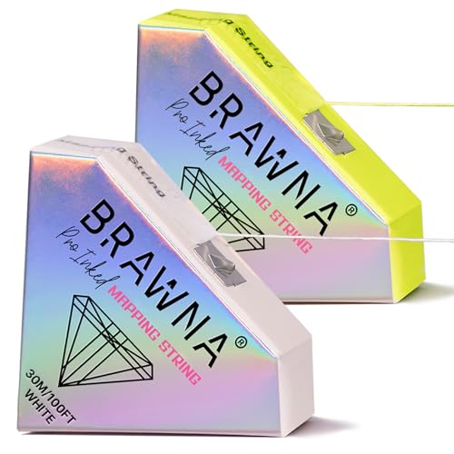 BRAWNA Pre-Inked PMU Mapping String for Brows & Lips - 2 Pack (White/Yellow)