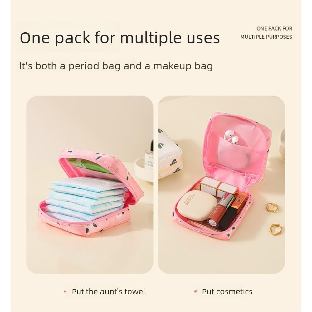 Cute Small Travel Storage Bag, Portable Cosmetic Pouch with Zipper, Waterproof Mini Organizer for Women