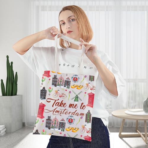 Take Amsterdam TG Travel Cosmetic Bag - Netherlands Souvenir, Waterproof Cotton Pouch
