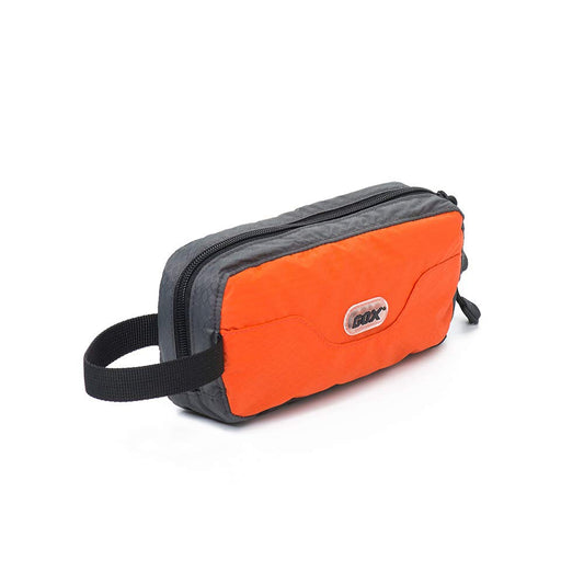 GOX Travel Small Toiletry Bag for Men Nylon Dopp Kit Medicine Bag Travel Organizer Pouch Shave Kits for Teens Toiletry Essentials Bathroom Compact (Orange, 7.9 * 3.7 * 2 Inches)