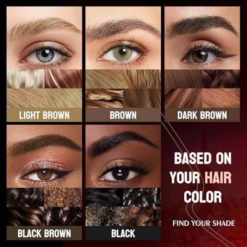 Lumiyou Microblading Eyebrow Pen with Dual Brush Tip - Waterproof & Long-Lasting (Black)