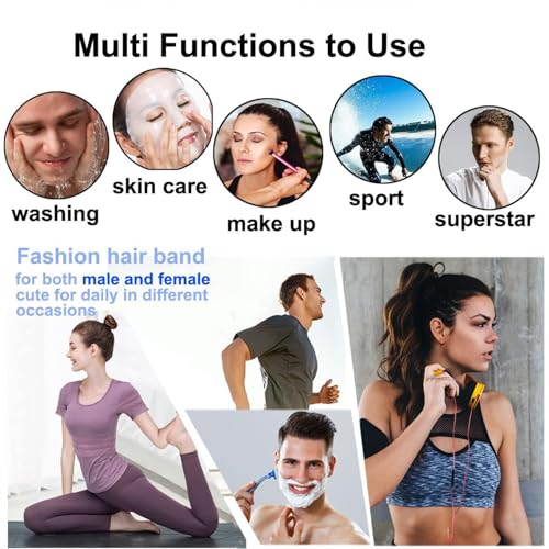 KELUBATU Metal Headband for Men, 10 Pcs Non-Slip Wave Hair Band - Black-C
