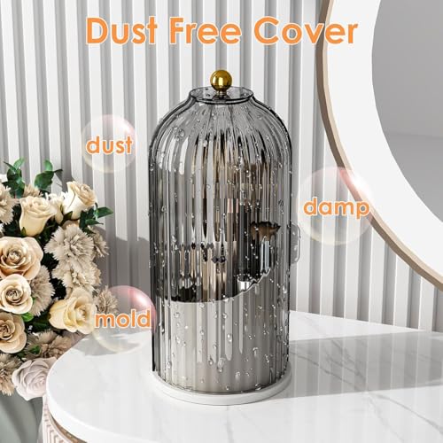 Wattlink 360° Rotating Makeup Brush Holder with Dustproof Lid