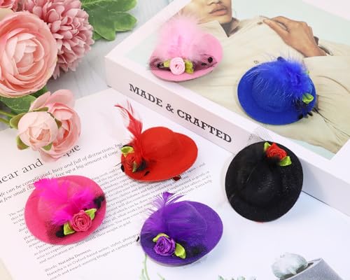 PENTA ANGEL Mini Hat Clip 6Pcs Small Tea Party Top Fascinator Hair