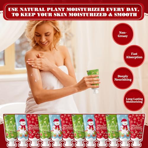 24-Piece Christmas Travel Size Body Lotion Gift Set - Milk Scented Moisturizer