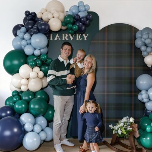 Blue and Green Balloon Arch Garland Kit for Baby Showers & Birthdays