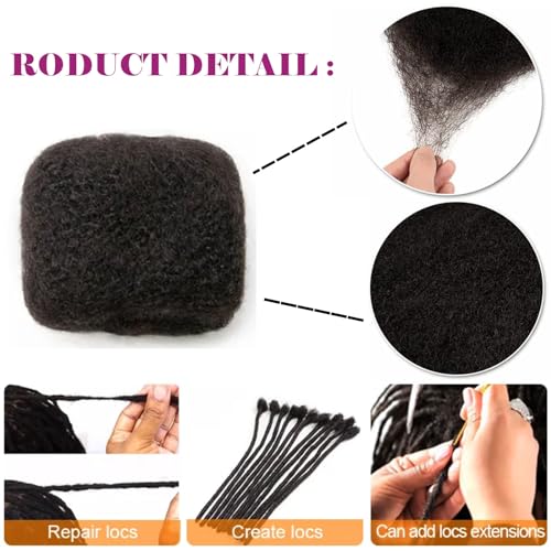 Afro Kinky Bulk Human Hair for Dreadlocks & Braiding - 30g, 8 Inch