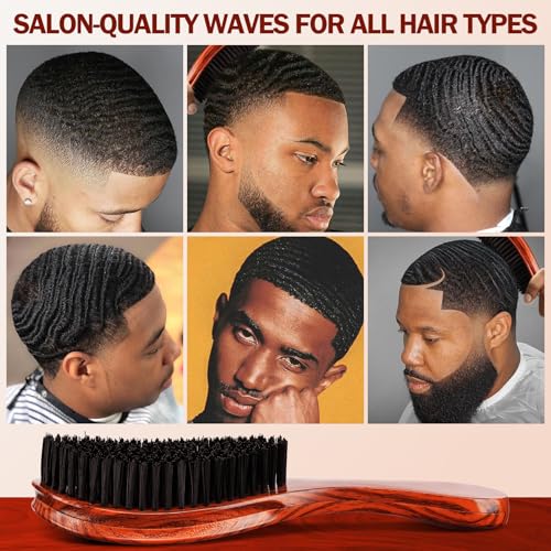 360 Wave Brush for Men - Hard Bristle Hair Styling Tool