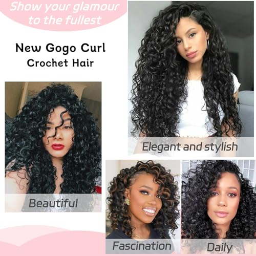 XTREND 14 Inch Ocean Wave Crochet Hair 8 Packs Pre-Looped Deep Twist Water Wave Synthetic Braiding for Women