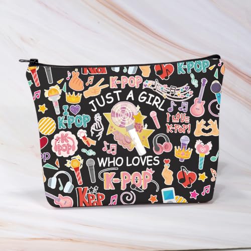 K-Pop Makeup Bag - Just A Girl Who Loves K-Pop Cosmetic Travel Pouch