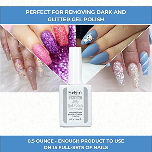 ForPro Jiffy Gel Polish Remover 0.5 Fl. Oz. - Fast & Easy Gel Removal