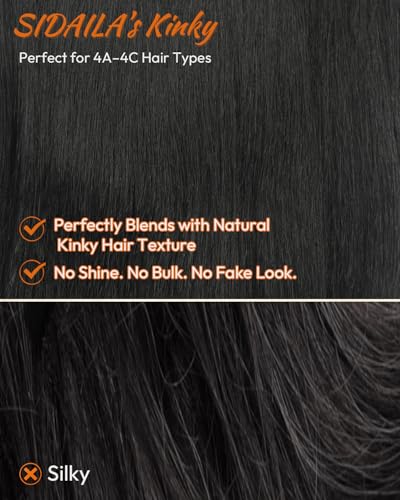 Sidaila 12 Inch Yaki Straight Clip-In Hair Extensions - 5PCS Double Weft