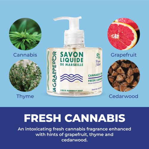 La Grappe d'Or Fresh Cannabis Hand Soap with Essential Oils, 11.1 Fl Oz