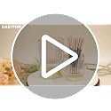 DASITON Crystal Makeup Brush Holder Organizer - Vintage Coffee Stripe, Glass Storage Cup
