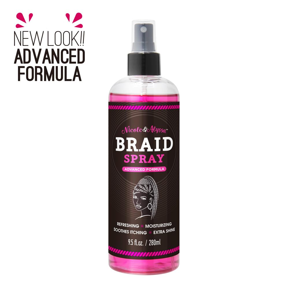 Braid Spray for Boho, Box & Knotless Braids | 9.5oz Moisturizing Detangler & Sheen Spray