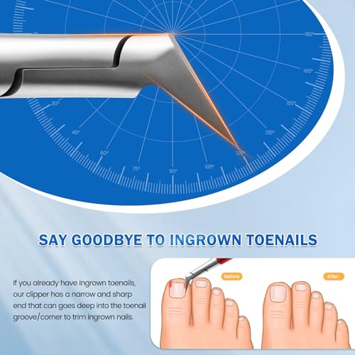 BEZOX Small Red Straight Blade Toenail Clippers for Thick Nails - Precise Trim